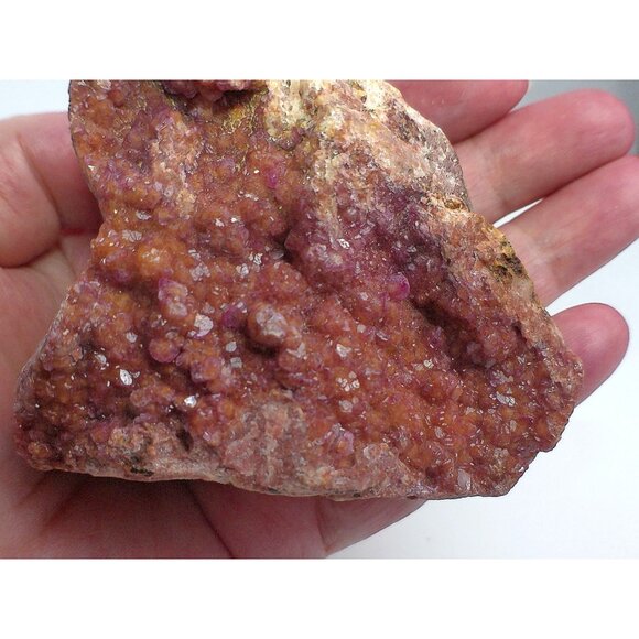 Raw Vanadinite Red-Orange Crystal Specimen In Matrix - Picture 5 of 7